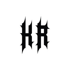 KR monogram logo design letter text name symbol monochrome logotype alphabet character simple logo