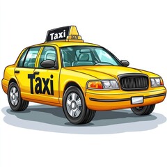 Obraz premium Taxi isolated on white background. Taxi icon. Cab isolated on white. Cab icon. Cab Car. Taxi Car Isolated element on white for Designers. Isolated Taxi Design Element. Cab Car Isolated on white.