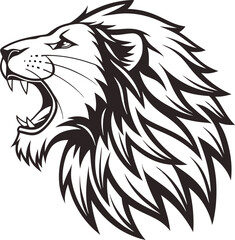 Lion head mascot icon  vector illustration with white background