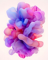 Fototapeta premium A colorful, abstract design featuring fluid shapes in pink and purple tones.