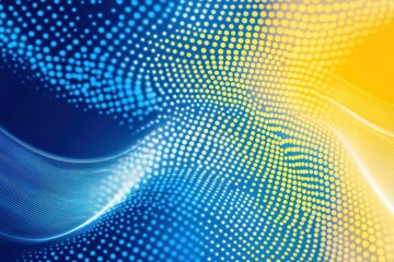 Obraz premium Vivid Abstract Design with Blue and Yellow Dots