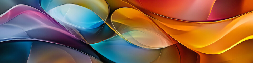 Obraz premium Abstract Modern Art with Overlapping Colorful Shapes
