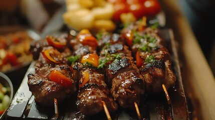 Deliciously Grilled meat and vegetables