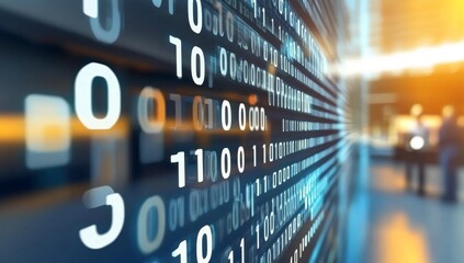 Obraz premium Abstract Binary Code Digital Landscape