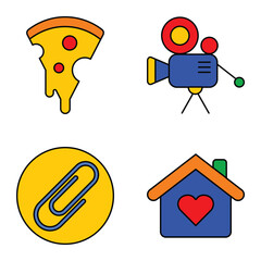 Modern Icons Flat Icon Set Isolated On White Background