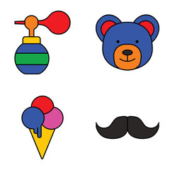 Modern Icons Flat Icon Set Isolated On White Background