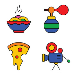 Modern Icons Flat Icon Set Isolated On White Background