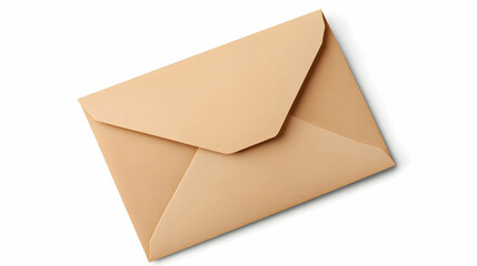 Beige envelope, isolated on white background, ready for mailing, communication concept