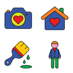 Modern Icons Flat Icon Set Isolated On White Background