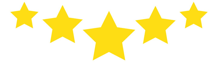 Five star rating. Product review flat icon for apps and websites