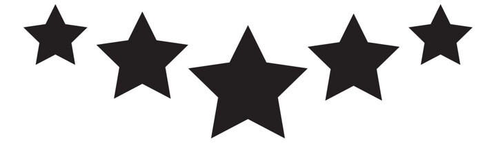 Five stars customer product rating review flat icon for apps and websites