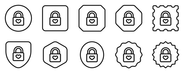 Editable heart lock, love lock vector icon. Wedding, valentine, love, celebration. Part of a big icon set family. Perfect for web and app interfaces, presentations, infographics, etc