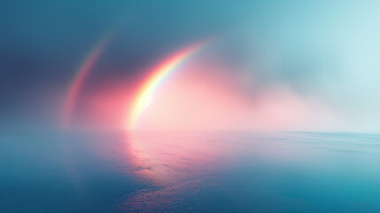 Soft focus image of a light spectrum rainbow.