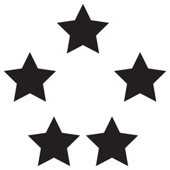 Five star rating. Product review flat icon for apps and websites