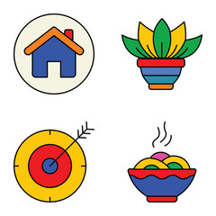 Modern Icons Flat Icon Set Isolated On White Background