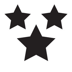 Star icon collection. Blank star vector icons set with shadow. Black line stars mock up isolated on transparent background. Vector design element.