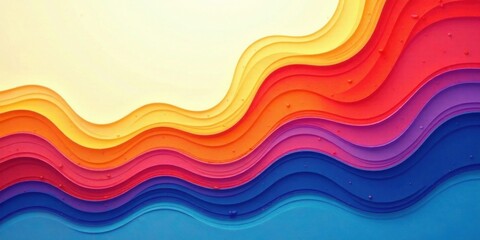 Fototapeta premium Abstract Colorful Waveform Design Featuring Layered Hues of Yellow, Orange, Red, Pink, Purple, and Blue