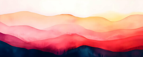 Sunset Mountain Abstract, Calming Design