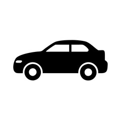black Car icon on the white background.