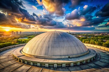 Obraz premium Modernist Concrete Radar Dome Architectural Photography - Futuristic Building Exterior