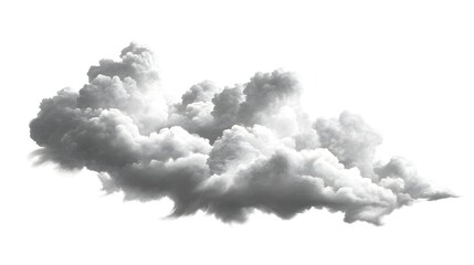 A fluffy, textured cloud formation against a white background.