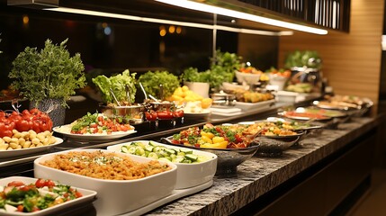 Delicious Middle Eastern Cuisine Buffet, Middle Eastern Culinary concept