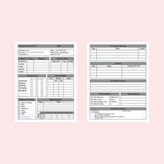 Vector illustration of caregiving log book journal