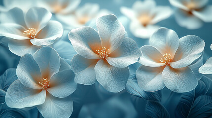 Naklejka premium Abstract 3D Floral Art with Soft Color Tones as a Background Wallpaper for Modern and Elegant Design Concepts