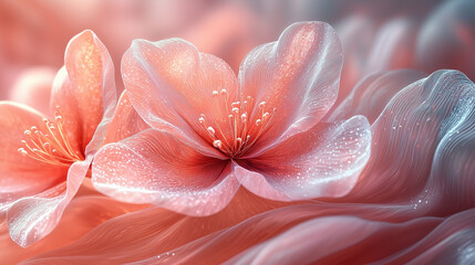 Fototapeta premium Abstract 3D Floral Art with Soft Color Tones as a Background Wallpaper for Modern and Elegant Design Concepts