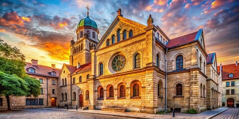 Fototapeta premium Munich Synagogue Museum Exterior - Historical Jewish Heritage Site in Germany