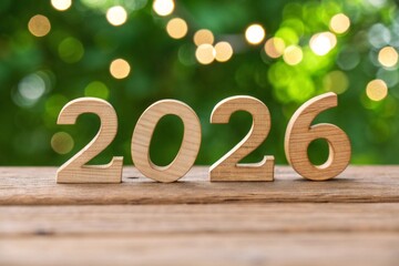 new year concept for 2026 wood numbers 2026