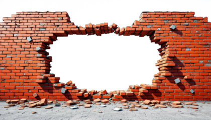 A Red Brick Wall with a Large Rectangular Opening