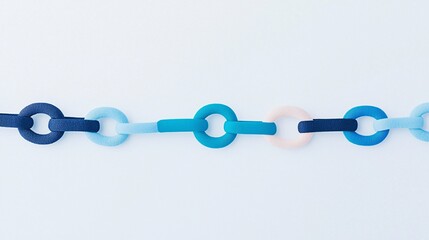 Obraz premium Creative connection exploring a chain of colorful links studio space graphic design minimalist environment close-up perspective dynamic conceptual art