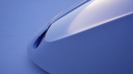 Sleek futuristic design of a smooth surface reflecting soft blue light in a minimalist setting