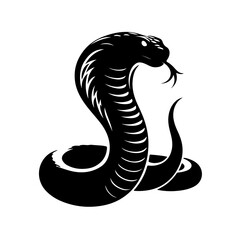 Fototapeta premium King Cobra black Silhouette the white background