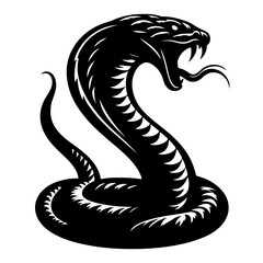 Fototapeta premium King Cobra black Silhouette the white background
