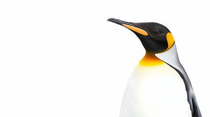 Fototapeta premium King penguin portrait, isolated on white background, ideal for wildlife documentaries and educational materials