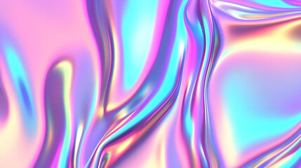 Fototapeta premium Abstract iridescent holographic background. Fluid, vibrant, pastel colours swirl in a dynamic pattern perfect for modern designs.