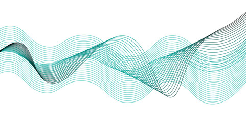 Abstract background with waves for banner. Wave lines smooth flowing dynamic isolated on white background. black wavy lines. Digital frequency equalizer. digital Stylized line art background. EPS10