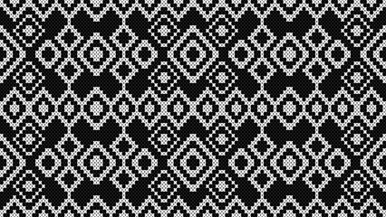 Black and white seamless knitted textile pattern design