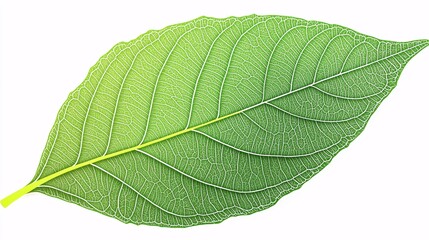 Obraz premium intricate, hand-drawn design of a leaf bowl with fine details, placed on a plain white backdrop. Green products.isolate on white background 