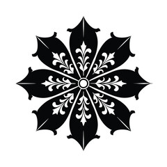 black and white snowflake