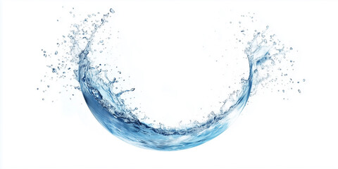 Blue water splash isolated on white background