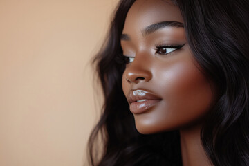 Fototapeta premium Close-up of a girl's face with natural makeup