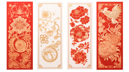 Elegant Chinese New Year Floral on a transparent background 