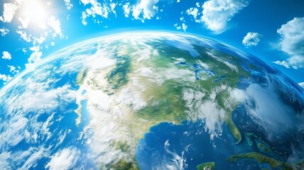 Fototapeta premium An aerial shot showcasing the curvature of planet Earth