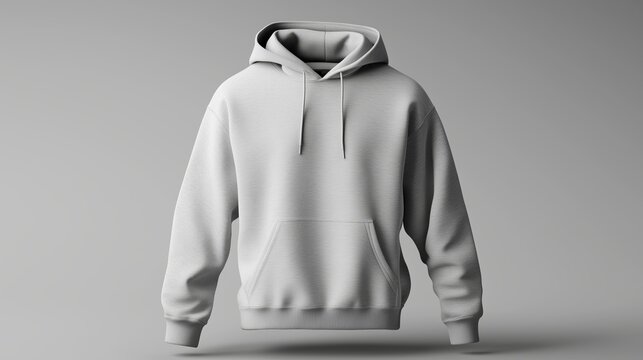 Classic Hoodie Front View Mockup on Gray Background
