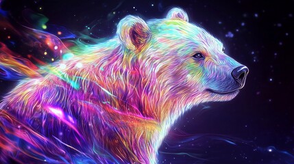 Obraz premium Spirit animal cosmic bear - By Generative AI