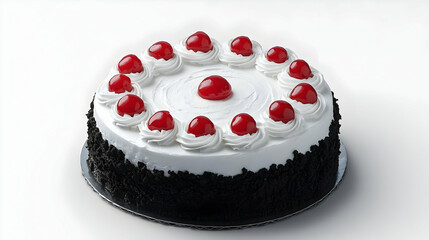 Black Forest Cake, studio shot, white background