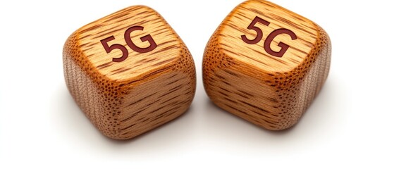 Two Wooden Cubes Displaying the Number 5G